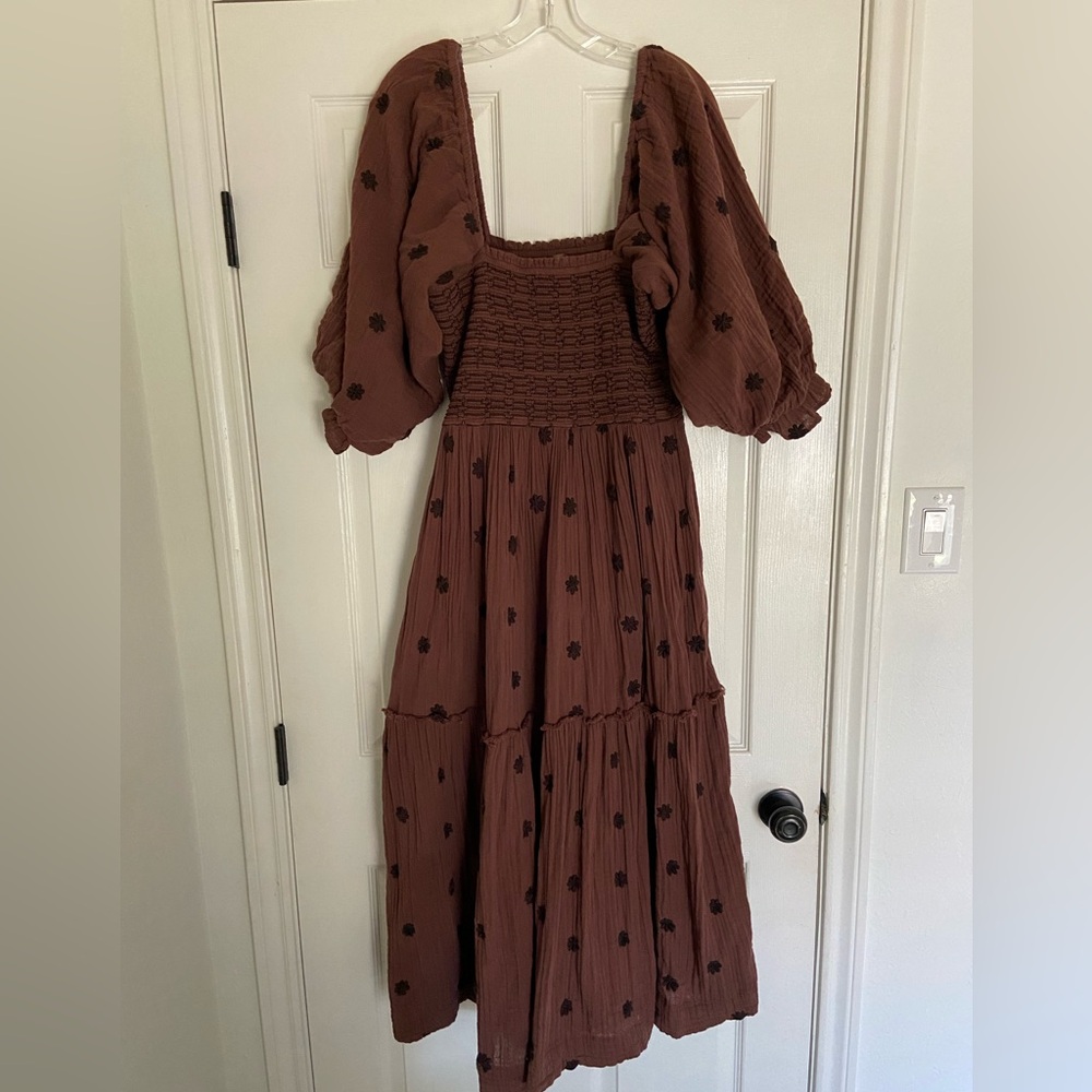 Free People Dahlia Large Embroidered Maxi Dress